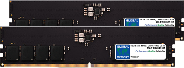 32GB (2 x 16GB) DDR5 4800MHz PC5-38400 288-PIN DIMM MEMORY RAM KIT FOR PC DESKTOPS/MOTHERBOARDS